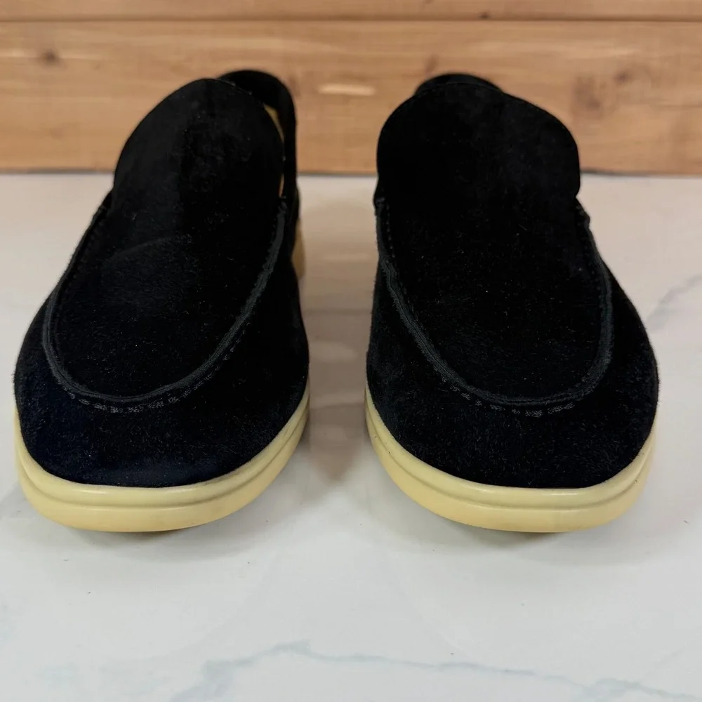 Loro Piana Summer Walk Black Suede Loafers Mens 41/ US 9  Made in Italy Luxury